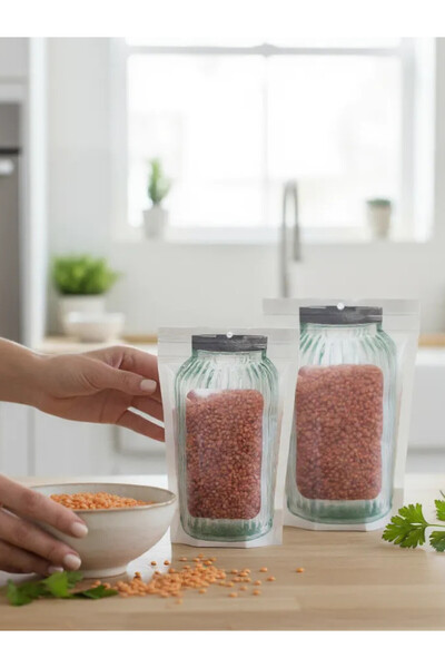 Magic Lady عبوة من 6 أكياس تخزين لحفظ الطعام طازجًا مع مظهر يشبه العلب الزجاجية