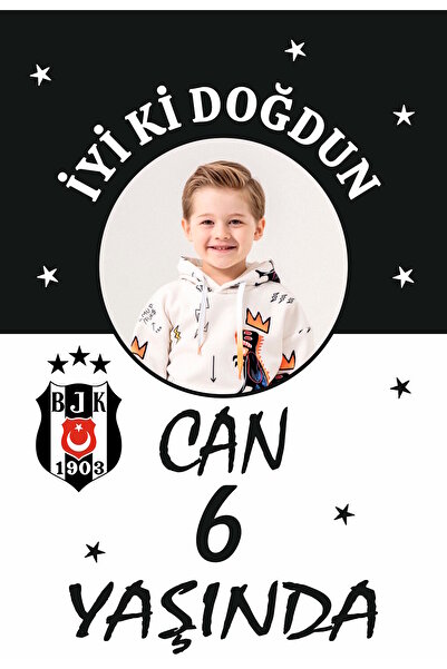 emrestore Beşiktaş afiş pankart poster kişiye özel doğum günü yazısı 35x50 boyut