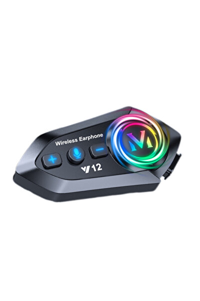 Enshall Y12 Rgb Işıklı 5.3 Bt FM radyo Bluetooth Motosiklet Kask Kulaklık İntercom seti
