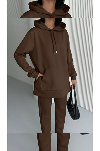 moda paketi Scuba Diver Fabric Oversize Sweatshirt Bottom Pants Carrot Form Hijab Set
