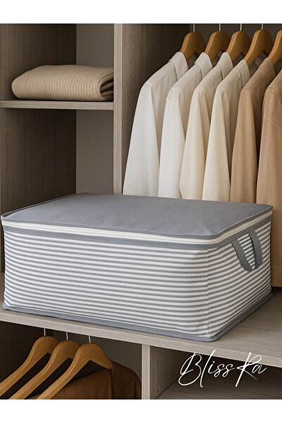 Blissra Gray Striped under Base Organizer Bag – Mega Size Set of 6 (65×45×22 cm)