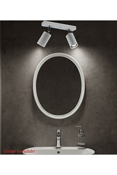 Bozyaka Aydınlatma Neron Dekoratif Metal Aplik Beyaz & Siyah Hareketli (GÜNIŞIĞI LED AMPULLER DAHİLDİR!!!)