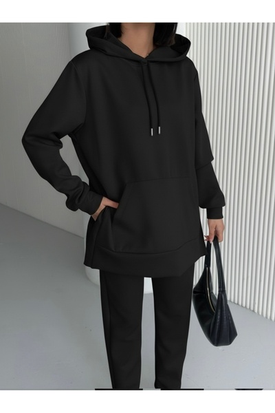 moda paketi Σετ μαντίλας σε σχήμα καρότου, υφασμάτινο φούτερ και παντελόνι για καταδύσεις