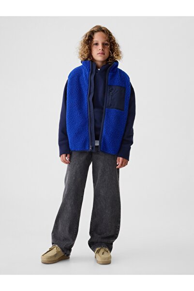 GAP Erkek Çocuk Koyu Mavi Sherpa Yelek