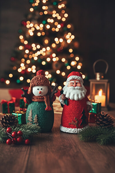 MODELAJSANAT Kardan Adam Noel Baba Yılbaşı, New Year, Yeni Yıl Hediye Biblo