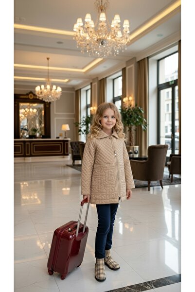 HC Kids Wear Kız Çocuk Trençkot Capitone