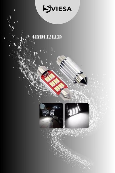 Sviesa 41mm Sofit Led Canbus C10w Tip Tavan Ve Plaka Led Ampul 12 Ledli Güçlü...