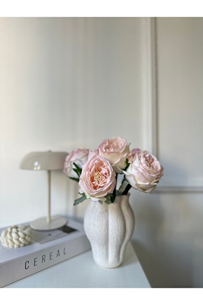 Çiçek Yapay 1 Kalite Islak Dokulu Pudra Şakayık 6 Lı