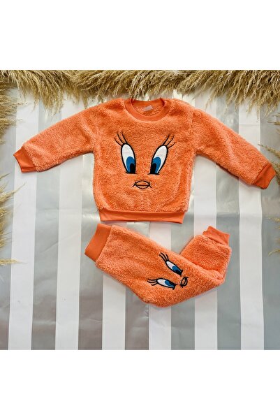 MUSCO Girl's Set Winter Fleece Plush Chick Twety Model Winter Bottom Top Set