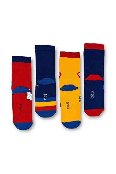 Sonic Lisanslı Erkek Çocuk 4 Çift Soket Çorap 22596
