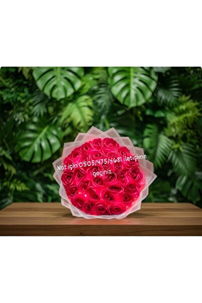 Buket hanemm 30'lu Harfli Led Işıklı Yapay Gül Buketi