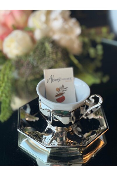 ABROZ HOME DESIGN Gümüş Kaplama Kahve Fincanı