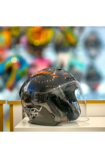 beon B-203 Çenesiz Vizörlü Yazlık Kask FY01 Siyah/Kırmızı