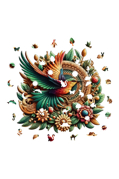 WePuzzleUp Ahşap Puzzle - Sinek Kuşu - 250 Parça, 29x28 cm