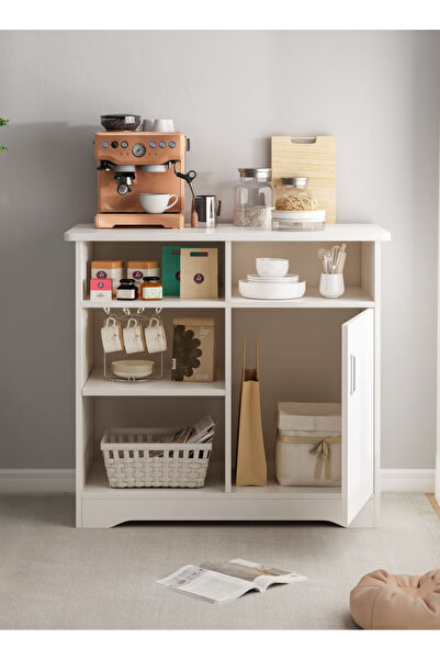 AGD Versatile Coffee Cabinet with Large Storage Capacity for Living Room or Office 80*40*90cm