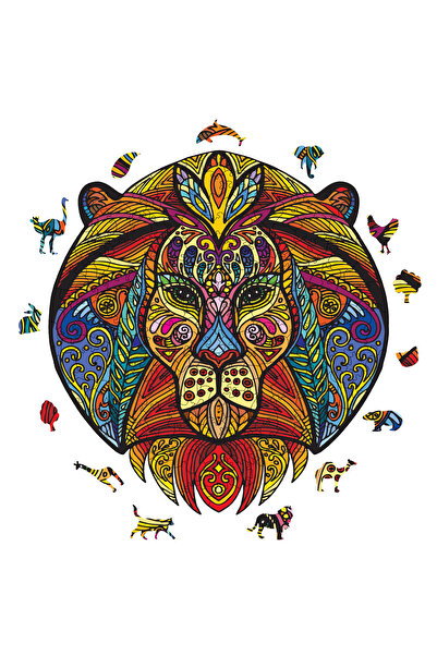 WePuzzleUp Ahşap Puzzle - Aslan Figür - 183 Parça, 27x29 cm