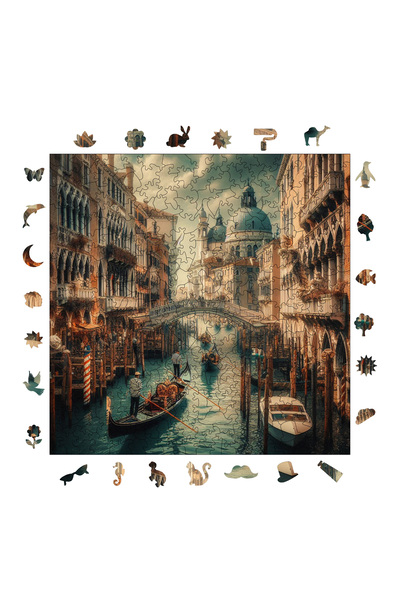 WePuzzleUp Ahşap Puzzle - Venedik'Te Akşamüstü - 353 Parça, 29x29 cm