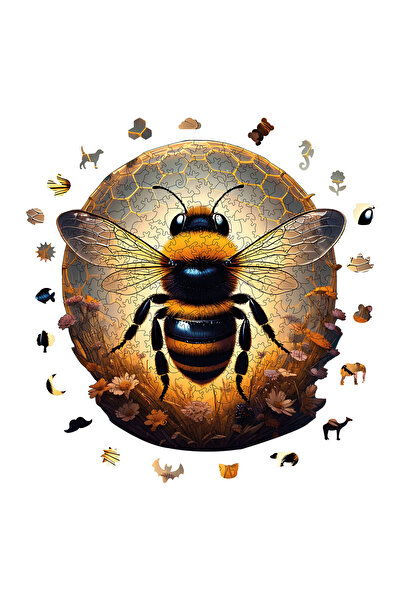 WePuzzleUp Ahşap Puzzle - Arı - 268 Parça, 28x30 cm