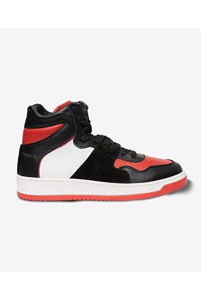 Greyder Erkek Siyah Kırmızı Beyaz Hakiki Deri Sneaker Bot 3K1SB75175