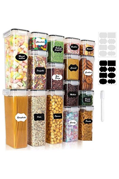 fulina 16PCS Airtight Food Storage Containers with Lids, BPA Free,4 Sizes Cereal Containers Storage Set wit