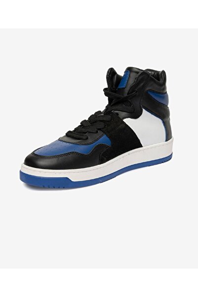 Greyder Erkek Siyah Mavi Beyaz Hakiki Deri Sneaker Bot 3K1SB75175