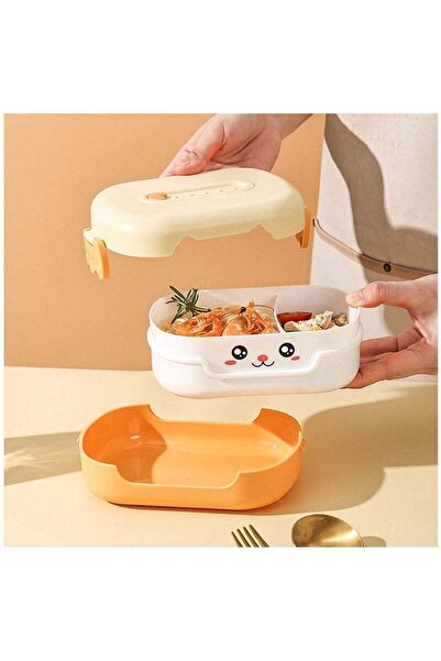 fulina Lunch Boxes, Cartoon Bento Box for 3-13 years Kids, 2 Grid Heat Insulation Portable Food Container,