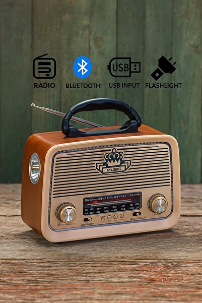 AGUILAS Ag-301 Nostalji Bluetooth Radyo Usb Sd Mp3 Player