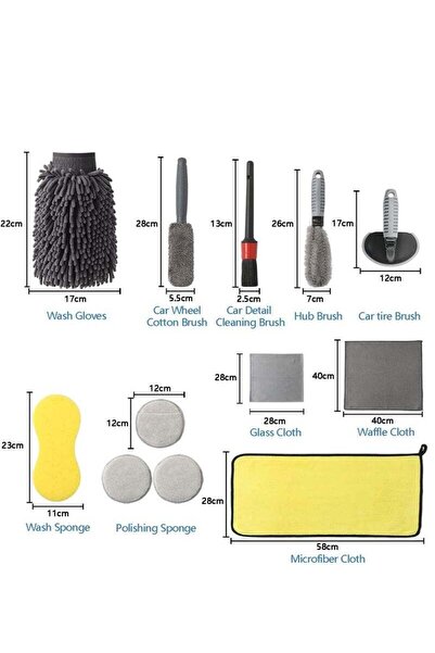 fulina Car Care Cleaning Set, 12 Pieces Automotive Care Kit, Car Wash Set for Car, Motorcycle, Indoor and O
