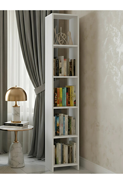 Free Home Premium MDF Ürün 5 Raflı Modern Kitaplık | Çok Amaçlı Raf Ünitesi | Ofis ve Salon Dekorasyonu