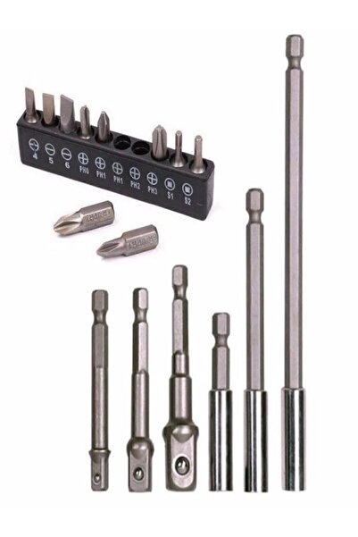 optana 16Parça Matkap Uç Seti Bits Lokma Tutucu Uçlar Bits Uzatmalar Matkap Ucuna Takılan Uzatma ve Vidalar