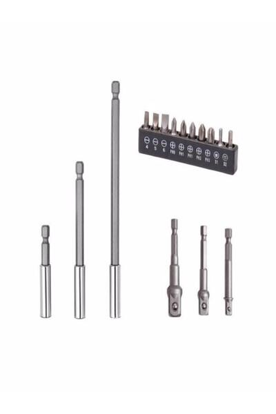 optana 16Parça Matkap Uç Seti Bits Lokma Tutucu Uçlar Bits Uzatmalar Matkap Ucuna Takılan Uzatma ve Vidalar