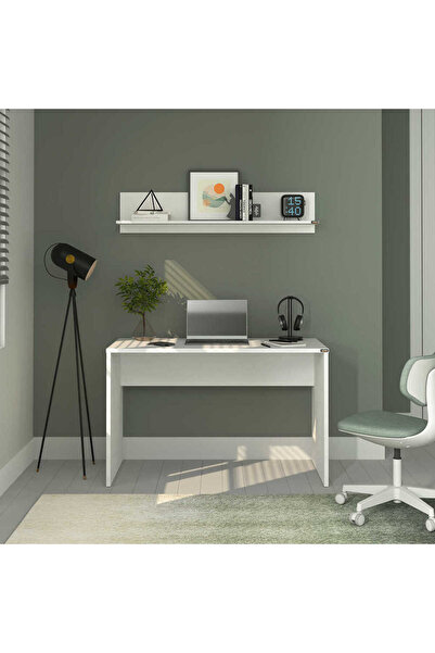 Adore Mobilya Çalışma Masası-Mat Lake Beyaz (Diamond Beyaz) 120x75x60 cm (GxYxD)