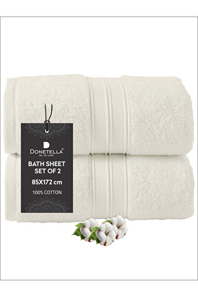 Donetella 2 - Pcs Premium Bath Sheet (85x172cm ) 600 GSM 100% Combed Cotton