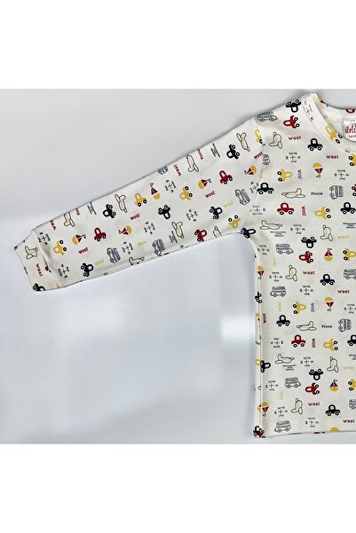EnBy Kids %100 Pamuk Manşetli Araba Desenli Çocuk Pijama Takımı