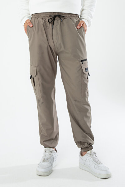 YXC Trend Maker Ανδρικό παντελόνι Jogger Mink με υφασμάτινο αλεξίπτωτο, άνετο λαστιχένιο πόδι, τσέπες φορτίου και λεπτή εφαρμογή