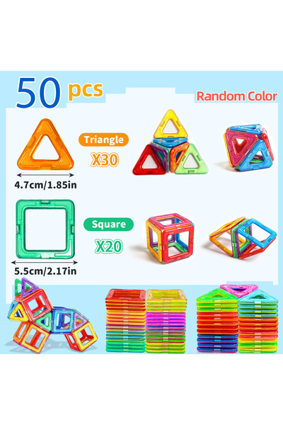 Choice 50 قطعة من مكعبات البناء المغناطيسية لألعاب الأطفال وتعلم الألغاز وهدايا أعياد الميلاد والكريسماس