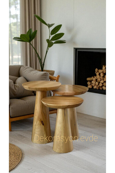 Dekorasyon evde Vernikli Mantar sehpa seti , zigon