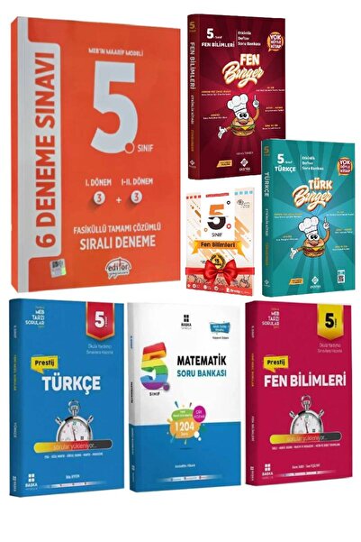 Editör Yayınevi 2025 Editör 5. Sınıf Deneme Sınavları Beceri Testleri Fen Mat...