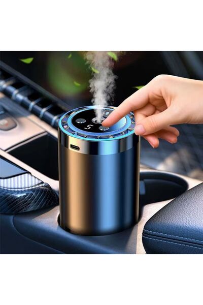 PRIMEDEO Odorizant auto profesional – Difuzor reîncărcabil cu lumini ambientale și proiector de stele