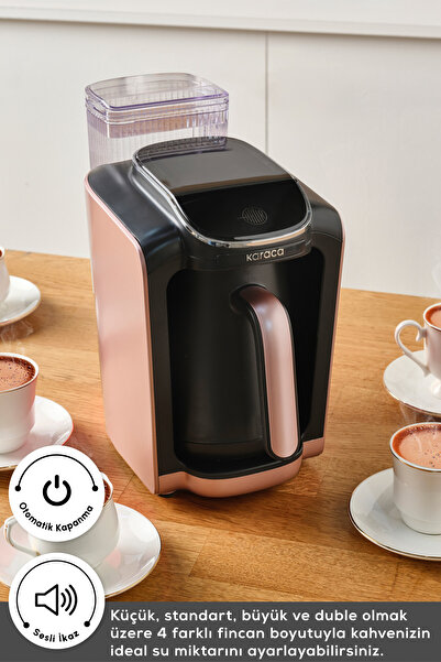 Karaca Hatır Otomatik Su Alma Hazneli Türk Kahve Makinesi 5 Fincan Kapasiteli Rosegold