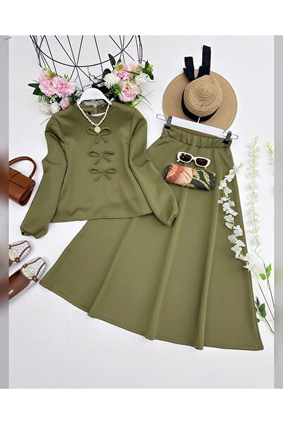 YEDİLALE Bow Hijab Skirt Set