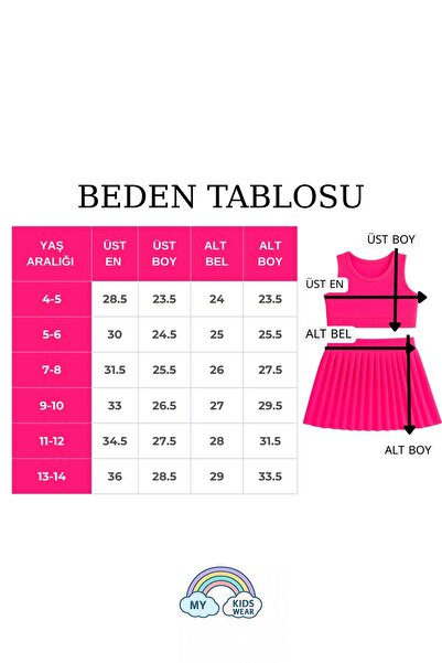 My Kids Wear Girl's Short Skirt Swimsuit Set 4 -14 Years 11897