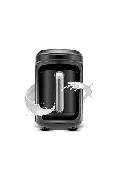 Karaca 5-Cup Capacity Memory Cubes Quartz Ember - Milk Drink and Turk Coffee Maker, Black Chrome