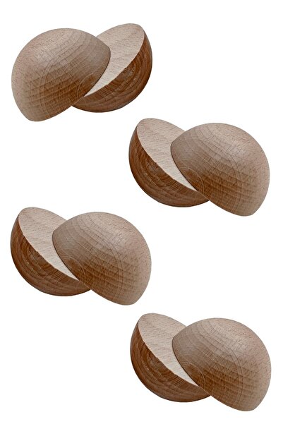 AvE HOME Montessori Waldorf Doğal Ahşap Yarım Küre 50 Mm 8 Adet
