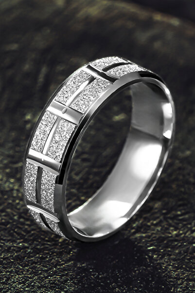 OSMANLI GÜMÜŞ Erkek Gümüş Alyans - İşlemeli Parlak 925 Ayar Erkek Yüzük