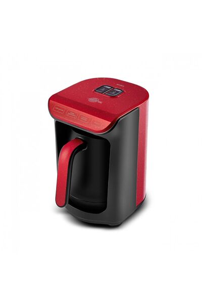 Karaca Hatir Emberde Turkish Coffee and Turkish Coffee Machine Rouge Red 5 Cup Capacity with Plenty of Foam