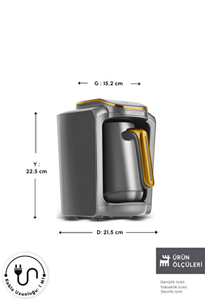 Karaca Hatır Neo Türk Kahve Makinesi 5 Fincan Kapasiteli Pineapple Yellow