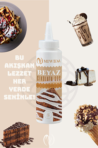 Miwida Beyaz Çikolata Sos - Pratik Waffle, Pankek, Krep, Kruvasan ve Tatlı Sosu 330 Gr