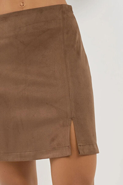 Hiccup Міні-спідниця із замші з високим розрізом на талії