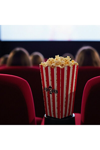GİZPAK Popcorn Kutusu Kırmızı Beyaz Çizgili Orta Büyük 100 ADET